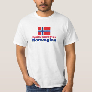 Camiseta Felizmente Casado Com Um Norueguês