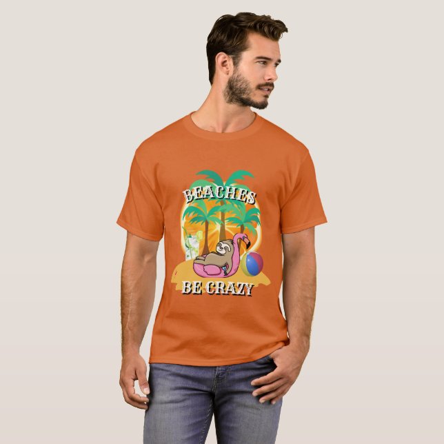 Camiseta FELIZMENTE Visto DE Férias Novelty BEACHES SEJA LO (Frente Completa)