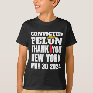Camiseta Felon Trump Hair Tie Obrigado Ny New York 5-30-24