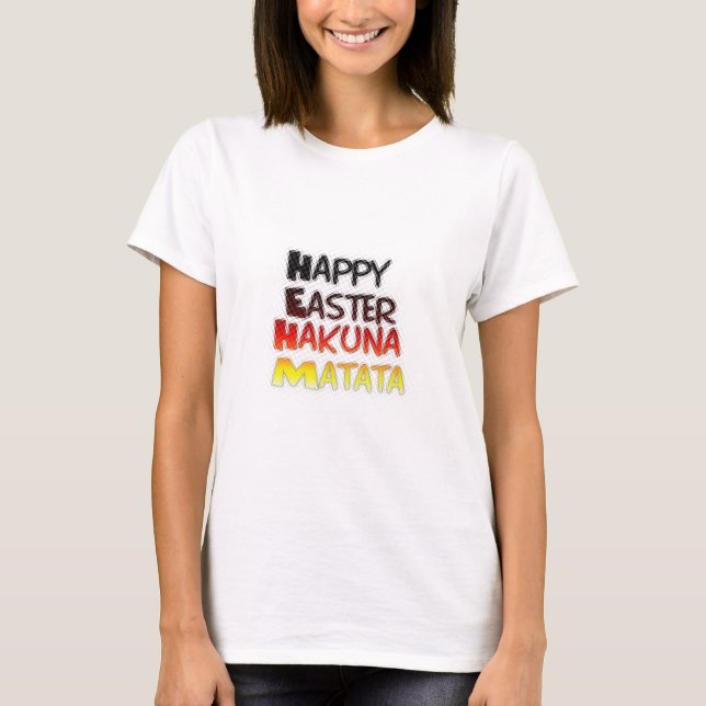 Camiseta Felz pascoa Abençoado Hakuna Matata Holiday (Frente)