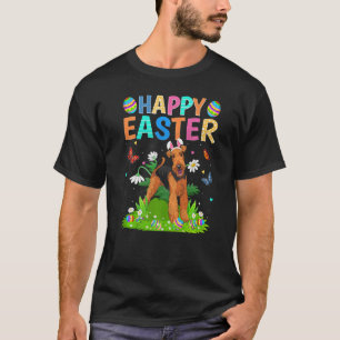 Camiseta Felz pascoa Airedale Terrier Dog Páscoa domingo