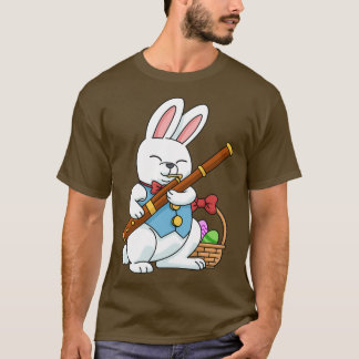 Camiseta Felz pascoa Bassoon Jazz Music Bunny Bassoonist