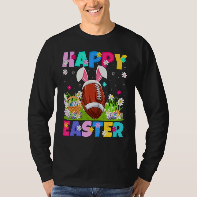 Camiseta Felz pascoa Bunny American Football Páscoa domingo (Frente)
