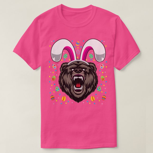 Camiseta Felz pascoa Bunny Bear Engraçado Animal Christian (Frente do Design)