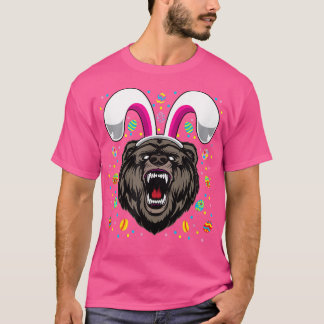 Camiseta Felz pascoa Bunny Bear Engraçado Animal Christian