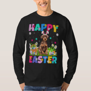 Camiseta Felz pascoa Bunny Doberman Pinscher Páscoa De Cach