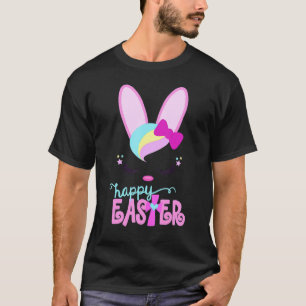 Camiseta FELZ PASCOA Bunny Dormindo Face Cristãs Raparigas