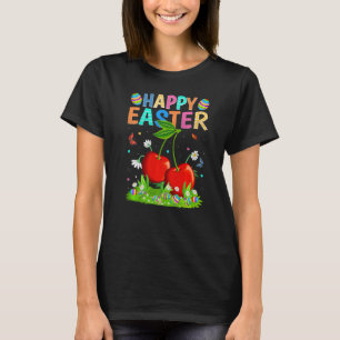 Camiseta Felz pascoa Bunny Egg Cherry Páscoa domingo