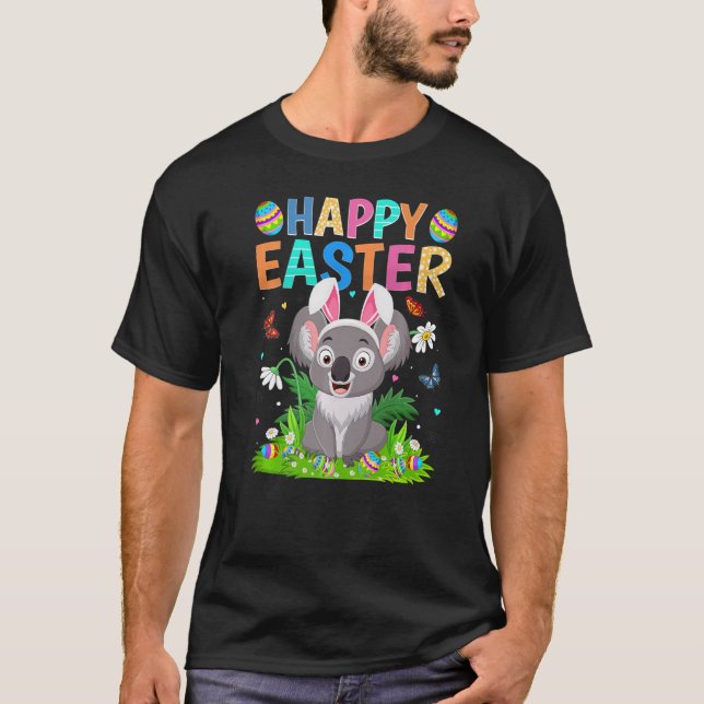 Camiseta Felz pascoa Bunny Egg Funny Koala Páscoa domingo (Frente)