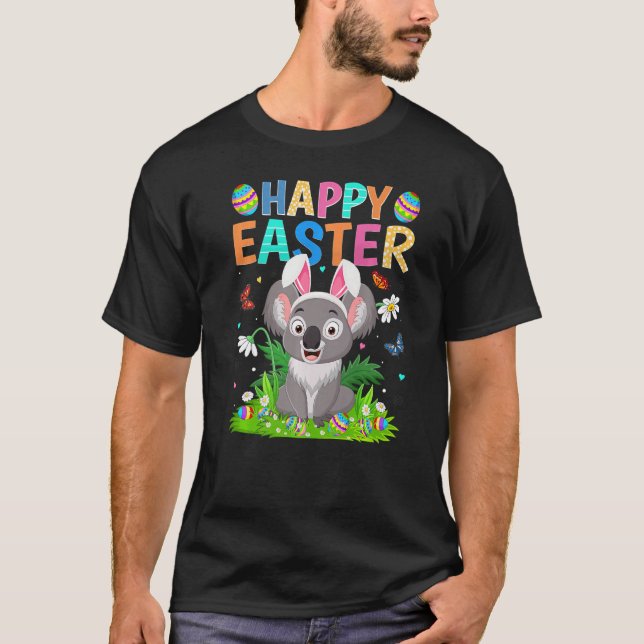Camiseta Felz pascoa Bunny Egg Funny Koala Páscoa domingo (Frente)