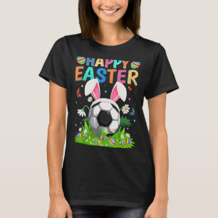 Camiseta Felz pascoa Bunny Egg Páscoa De Futebol Engraçado 