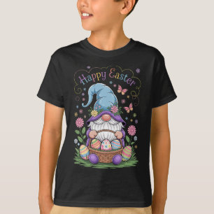 Camiseta Felz pascoa Bunny Gnome Hug Easter Egs Gnome Lov