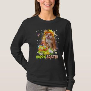 Camiseta Felz pascoa Cachorro Coelho Cachorro Inglês Ovos B