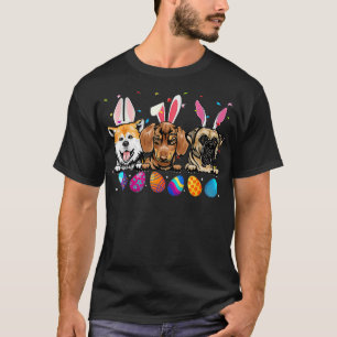 Camiseta felz pascoa Cachshund Cachshund Socorro Vestindo A