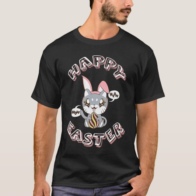 Camiseta Felz pascoa Cat Bunny (Frente)