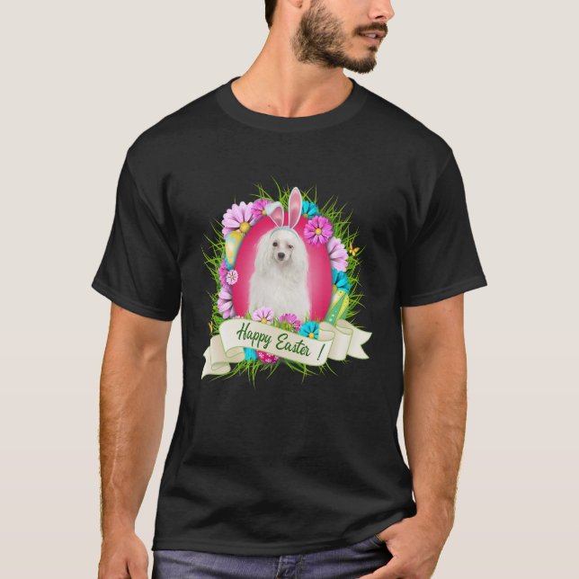 Camiseta Felz pascoa Chinês Detido Vestindo Ovo De Ouvido C (Frente)