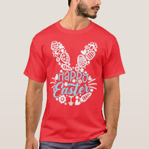 Camiseta Felz pascoa Coelhinha Homens Mulheres Crianças Pás