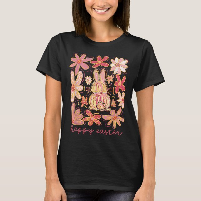 Camiseta Felz pascoa Coelhinha Páscoa Ovina Páscoa Quadrado (Frente)