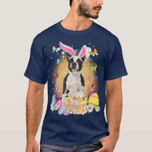 Camiseta Felz pascoa Coelhinho Cachorro Coelho de Boston Te