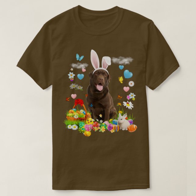 Camiseta Felz pascoa Coelhinho Coelho Cachorro Chocolate Ov (Frente do Design)