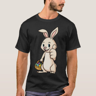 Camiseta Felz pascoa Coelhinho Sobe Caça Colorida De Ovos