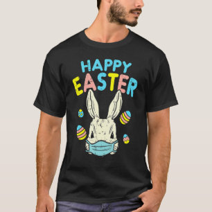 Camiseta Felz pascoa Coelhinho Vestindo Óculos De Máscara E
