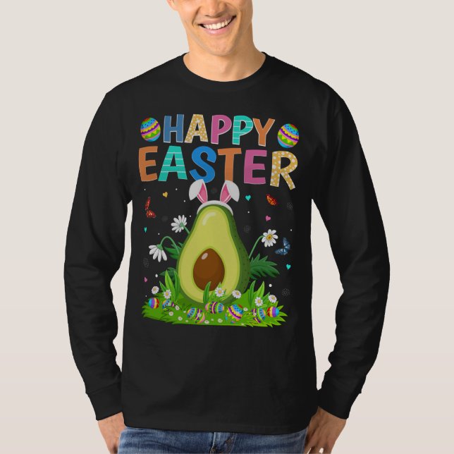Camiseta Felz pascoa Coelho Ovo Engraçado Páscoa Avocado Do (Frente)