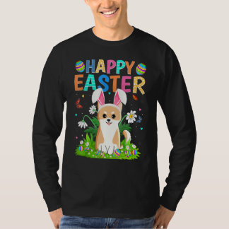 Camiseta Felz pascoa Coelho Ovo Funny Akita Inu Páscoa