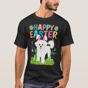 Camiseta Felz pascoa Coelho Ovo Funny Bichon Frise Cão Lest