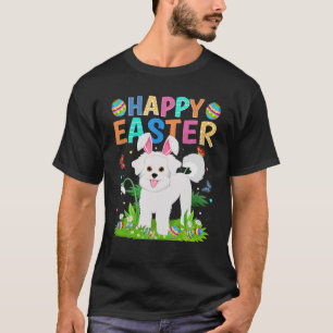 Camiseta Felz pascoa Coelho Ovo Funny Bichon Frise Cão Lest