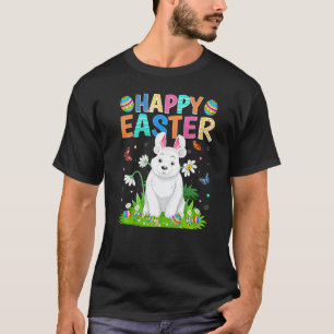 Camiseta Felz pascoa Coelho Ovo Funny Polar Bear Páscoa Sun