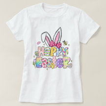 Felz pascoa Colorido Bunny Floral
