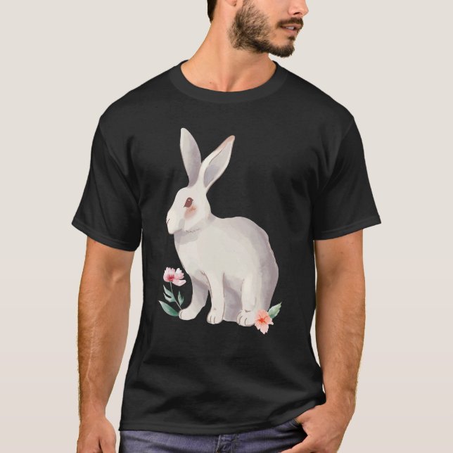 Camiseta Felz pascoa com coelho doce de açúcar 2 (Frente)