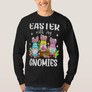Camiseta Felz pascoa Com Os Meus Gnomos Coelhinhos Três Gno
