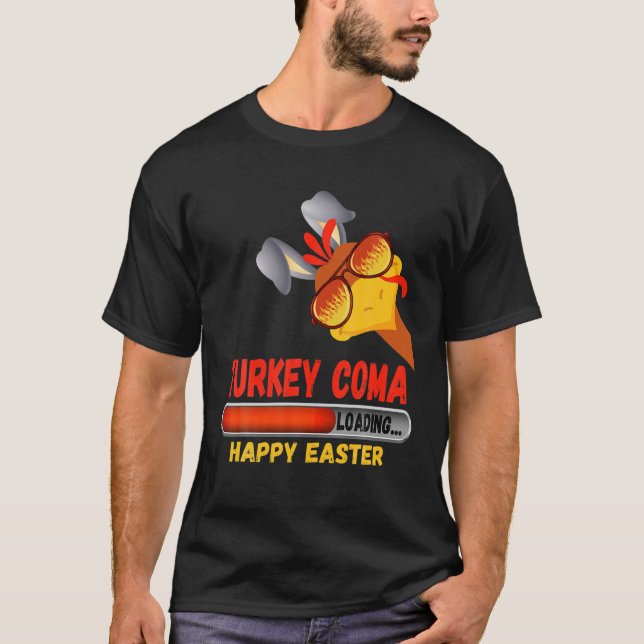 Camiseta Felz pascoa, Coma Turquia, Carregando Com Legal Pu (Frente)