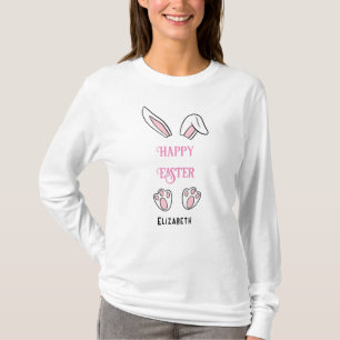 Camiseta Felz pascoa Cor-de-rosa - Orelhas
