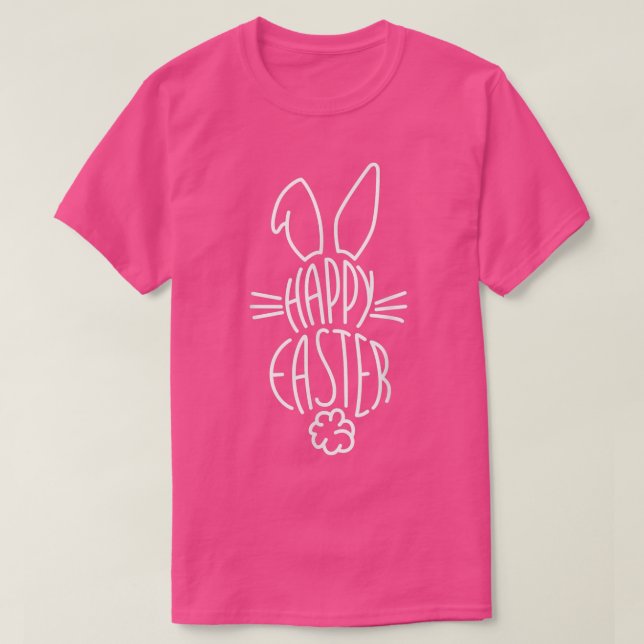 Camiseta Felz pascoa Cute Páscoa Coelhinha Orelha Dia da Pá (Frente do Design)