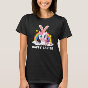 Camiseta Felz pascoa Cute Unicorn Vestindo Banda de Cabeça