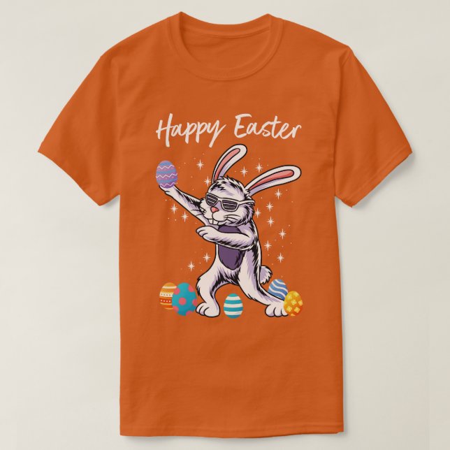 Camiseta Felz pascoa Dabbing Bunny (Frente do Design)