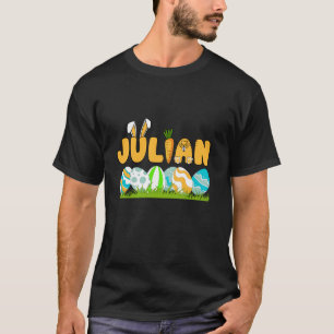 Camiseta Felz pascoa Day Boys Men Personalizado Name Julian