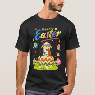 Camiseta Felz pascoa de Cachorro Panorâmico de Ovos de Pásc
