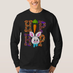 Camiseta Felz pascoa de coelho-leopardo-cotovelo de salto p