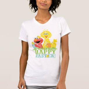 Camiseta felz pascoa de Elmo e Big Bird
