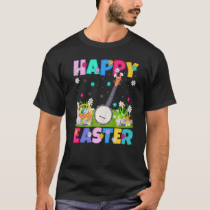 Camiseta Felz pascoa De Música Banjo Bunny Banjo Páscoa Sun