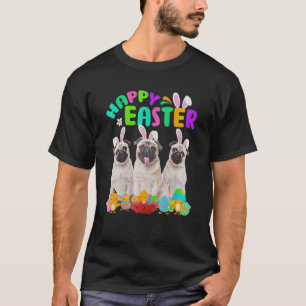 Camiseta Felz pascoa de Pug Vestindo coelho