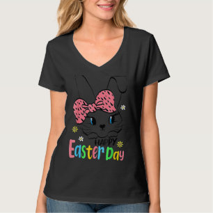 Camiseta Felz pascoa Dia Bonito Coelhinho Rosto Coelho Arco