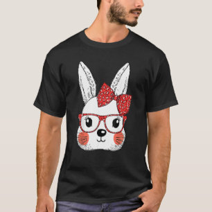 Camiseta Felz pascoa Dia Coelhinho Bonito Rosto Rosto Leopa