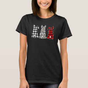 Camiseta Felz pascoa Dia Coelhinho Buffalo Xadrez Vermelha