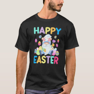 Camiseta Felz pascoa Dia Coelhinho Gnomo Abraço Ovos de Pás