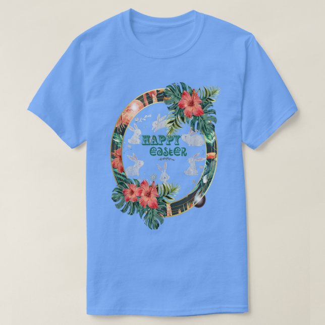 Camiseta Felz pascoa Dia Coelhinho Ovo Engraçado Meninas Cr (Frente do Design)